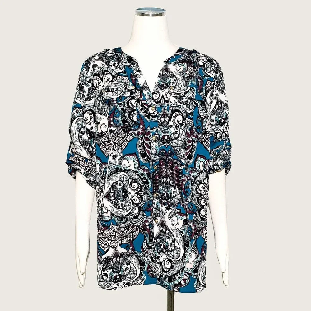 Charter Club Woman Paisley Blouse NWOT